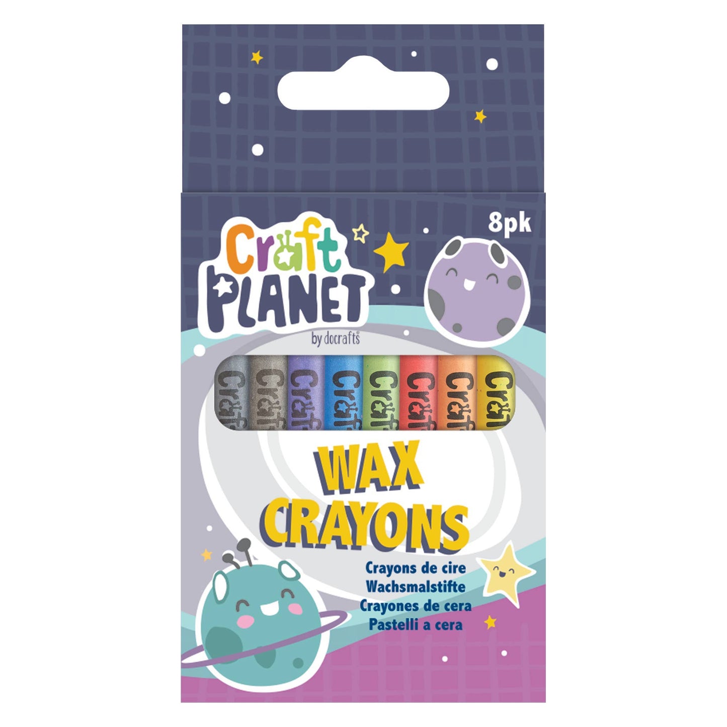 Craft Planet Wax Crayons 8 Pieces, Party Bag Fillers