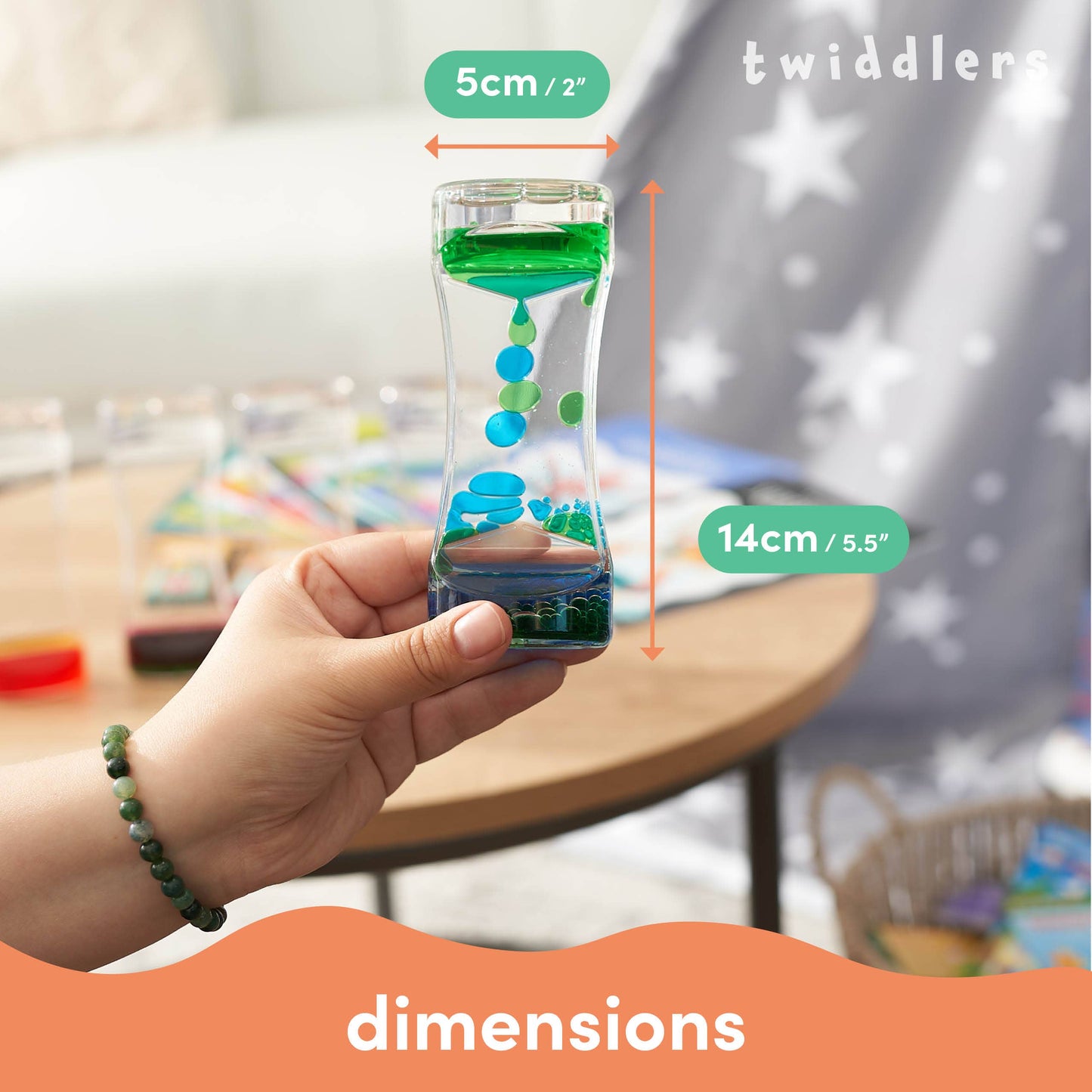 1 Pack Liquid Motion Timer Sensory Timer Hourglass, 14cm