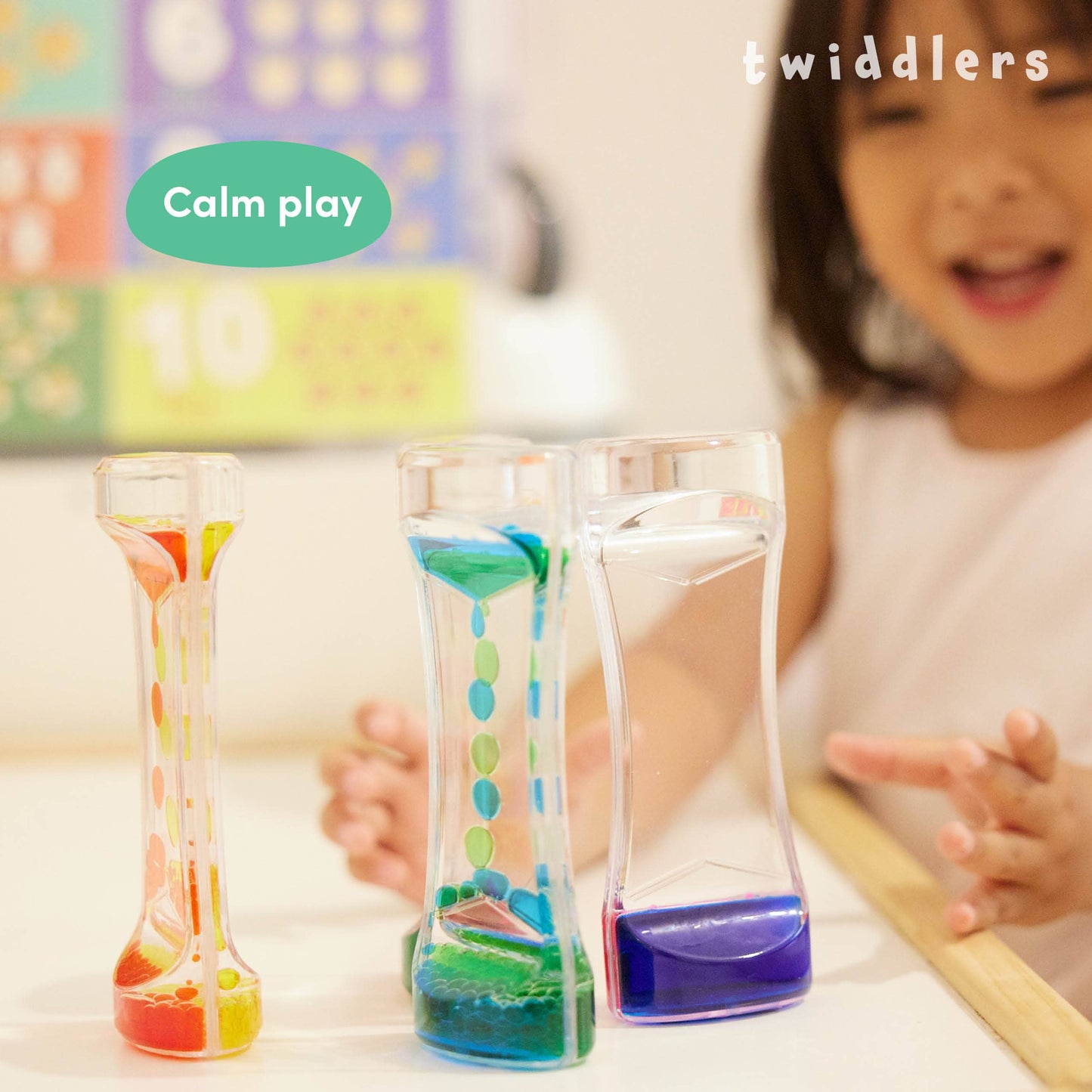 1 Pack Liquid Motion Timer Sensory Timer Hourglass, 14cm